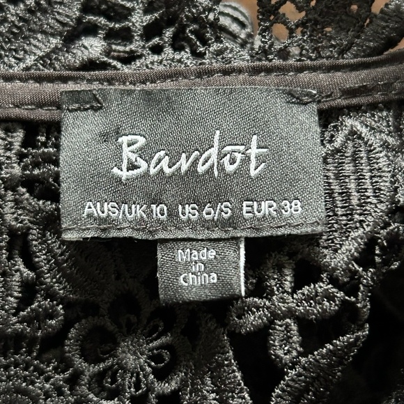 Bardot Black Lace Cut Out Dress Mock Neck - Picture 8 of 8